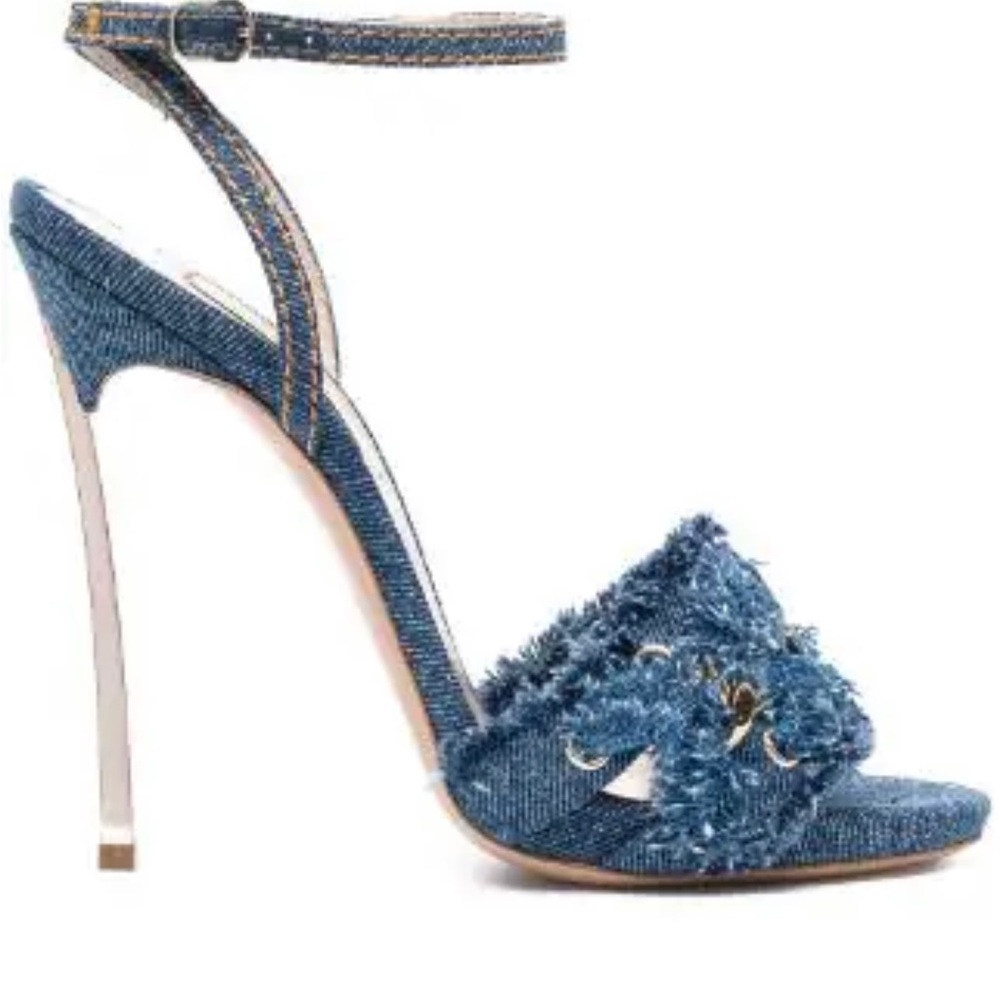 Casadei Blade Denim Heels